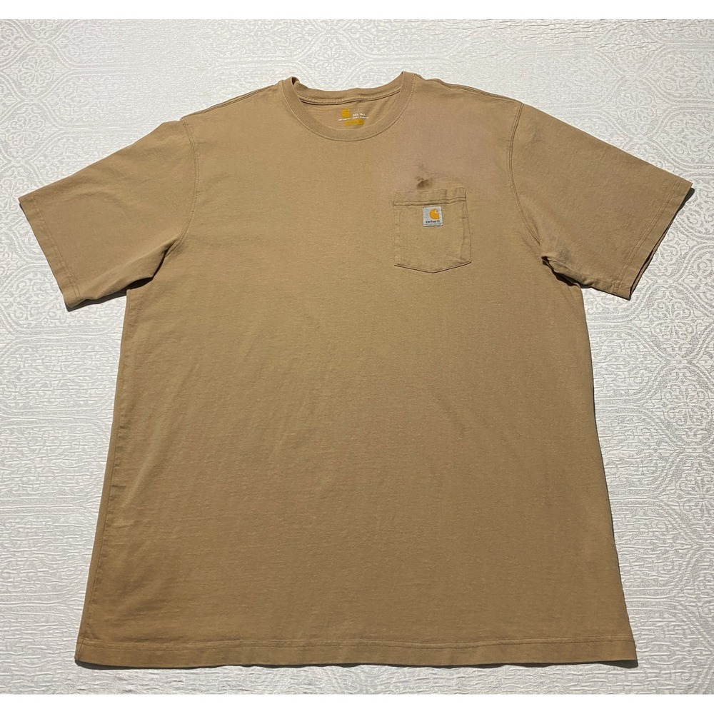 Carhartt Mens K87 Pocket T-Shirt 2XL Tall Desert Tan Original Fit Cotton K87 DES